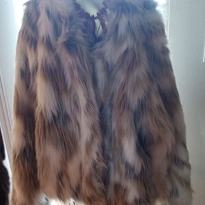 Women's Faux Fur Jacket - Brown